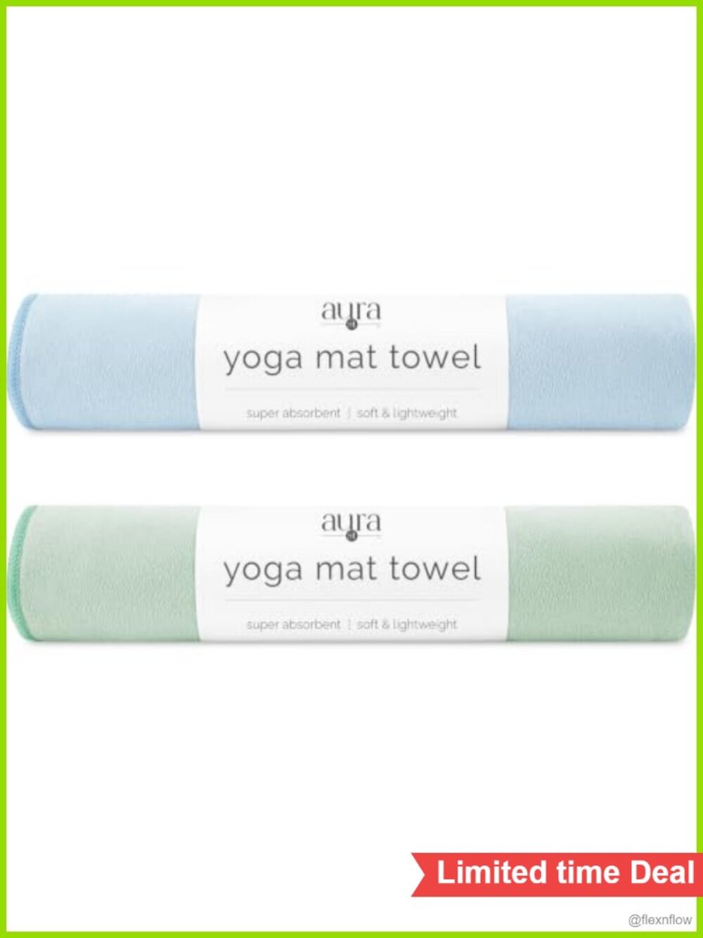 Microfiber Yoga Mat Towel 2 Pack 26.5x72 Gym Travel Quick Dry Absorbent